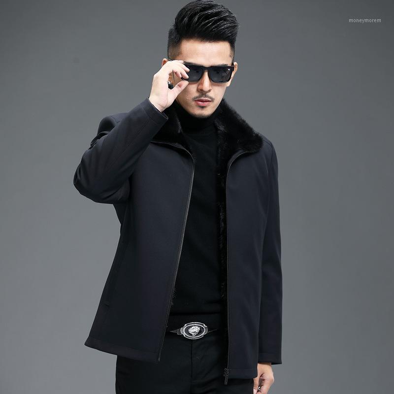 

More high-end men's warm winter mink bladder Nick coat old coat1, Black