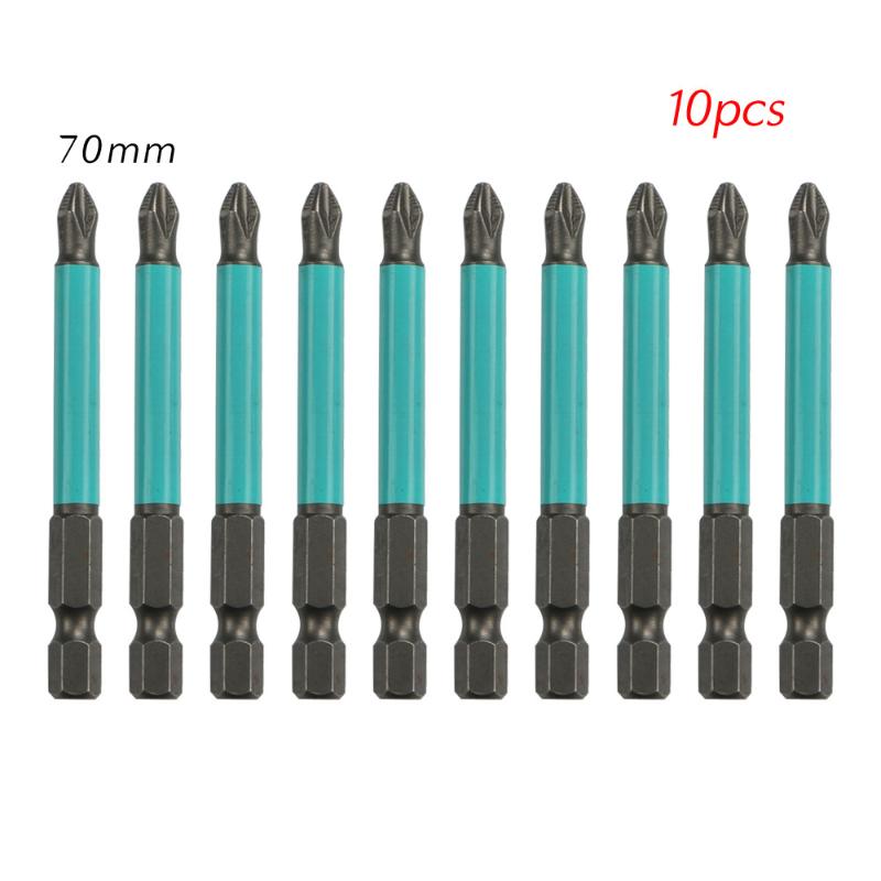 

10/6 pcs Hex Shank Anti Slip Long Reach Electric Screwdriver Bits PH2 Magnetic 25/50/70/90/100/125mm Single Head