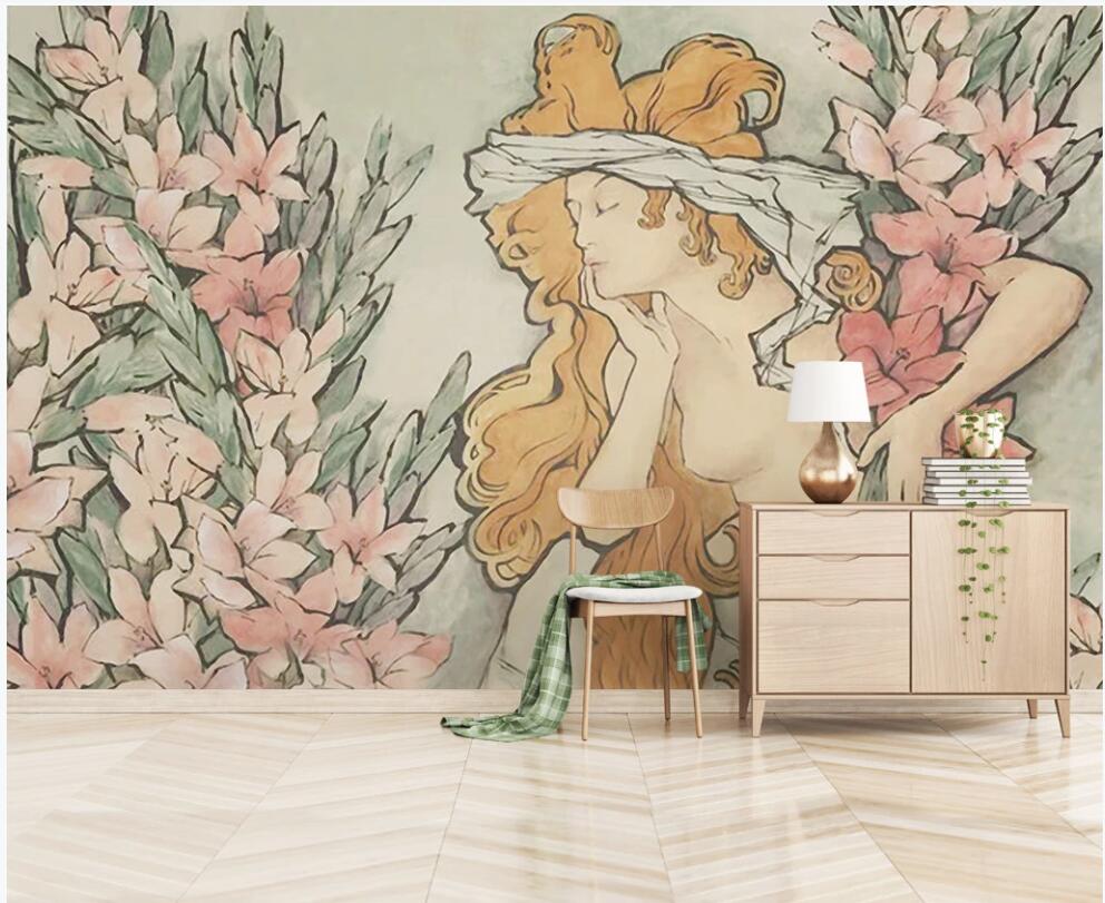 

3d wallpaper custom photo mural on the wall Modern oil painting flower European beauty home decor 3d wall murals wallpaper for living room, Non-woven wallpaper