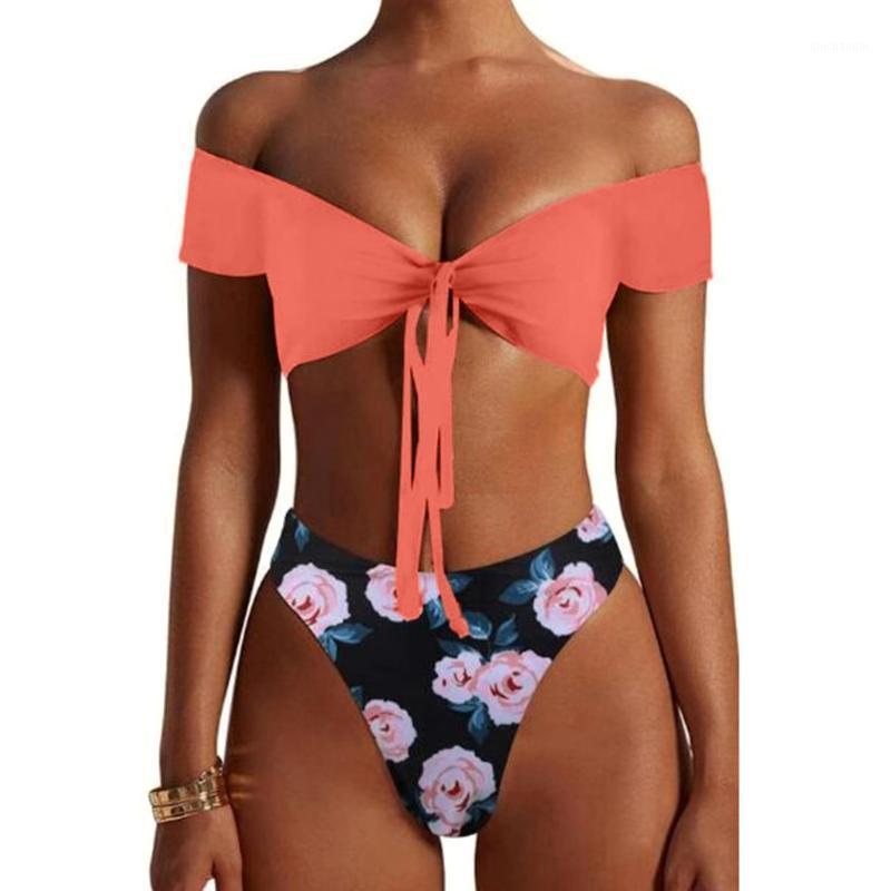 

2020 New Print Bikini Women Sexy Vintage Swimsuit Brazilian High Waist Bikini Set Female Retro Swimwear Push Up Bathing Suit1