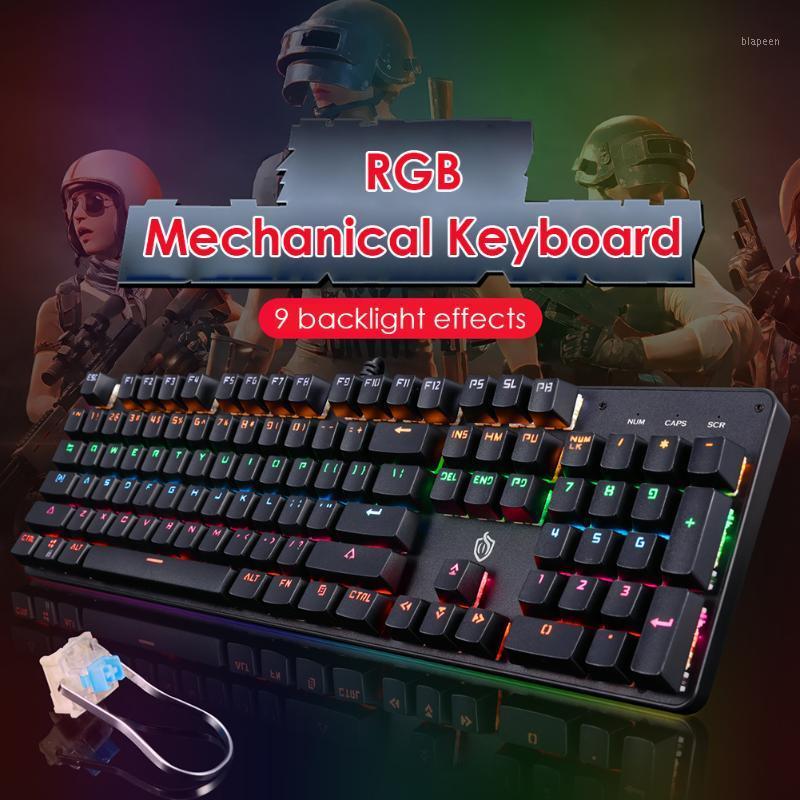 

Professional Ultra-slim Mechanical Keyboard 9 Modes RGB Backlight Computer PC USB Wired Blue Switch Mechanical Game Keyboard1