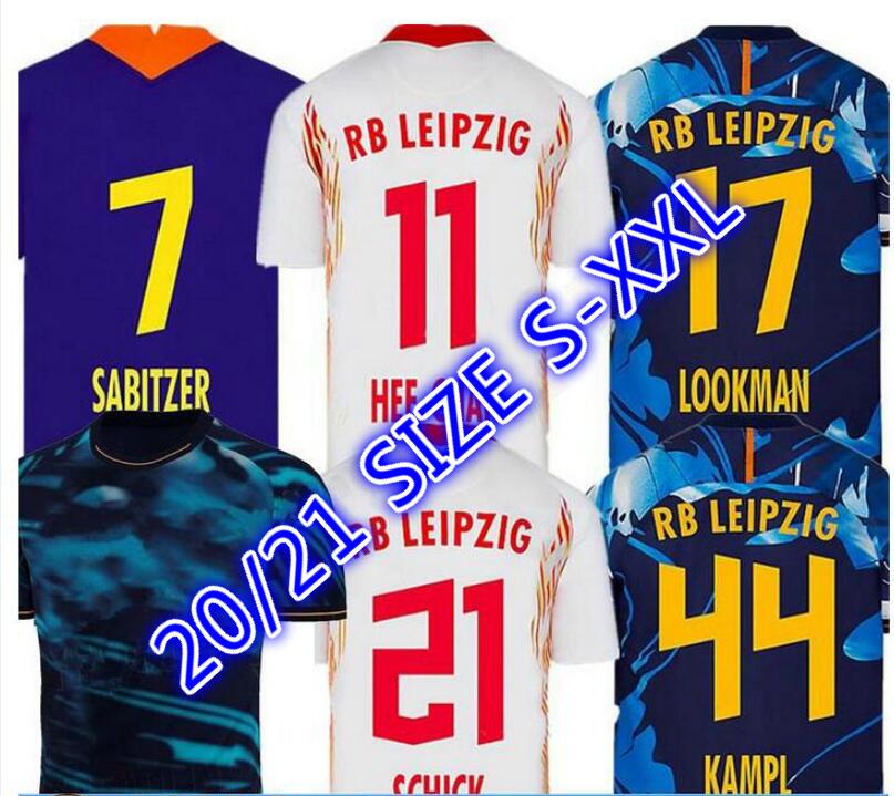 

20 21 Leipziges RasenBallsport Soccer Jersey WERNER KONATE SABITZER RBL FORSBERG Britische fubballtrikots POULSEN HALSTENBERG football shirt, 20/21 home man
