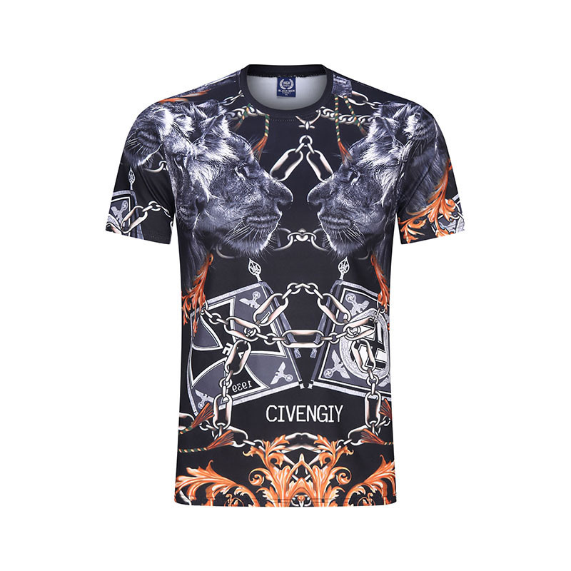 

2020 Punk Shirts Black 3d Printing T-shirts Streetwear Hip Hop Short Sleeve Men's Clothes Popular T-shirt, The pictures