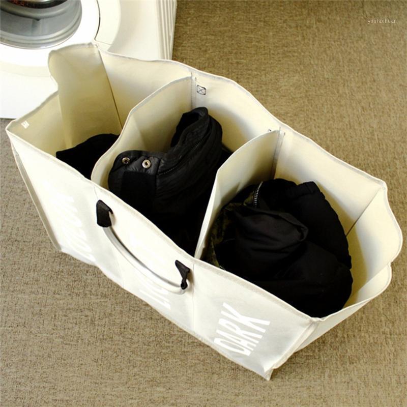 

Foldable 3 Grids Laundry Bag Large Capacity Portable Household Storage Box Laundry Basket Dirt Clothes Storage Bag1