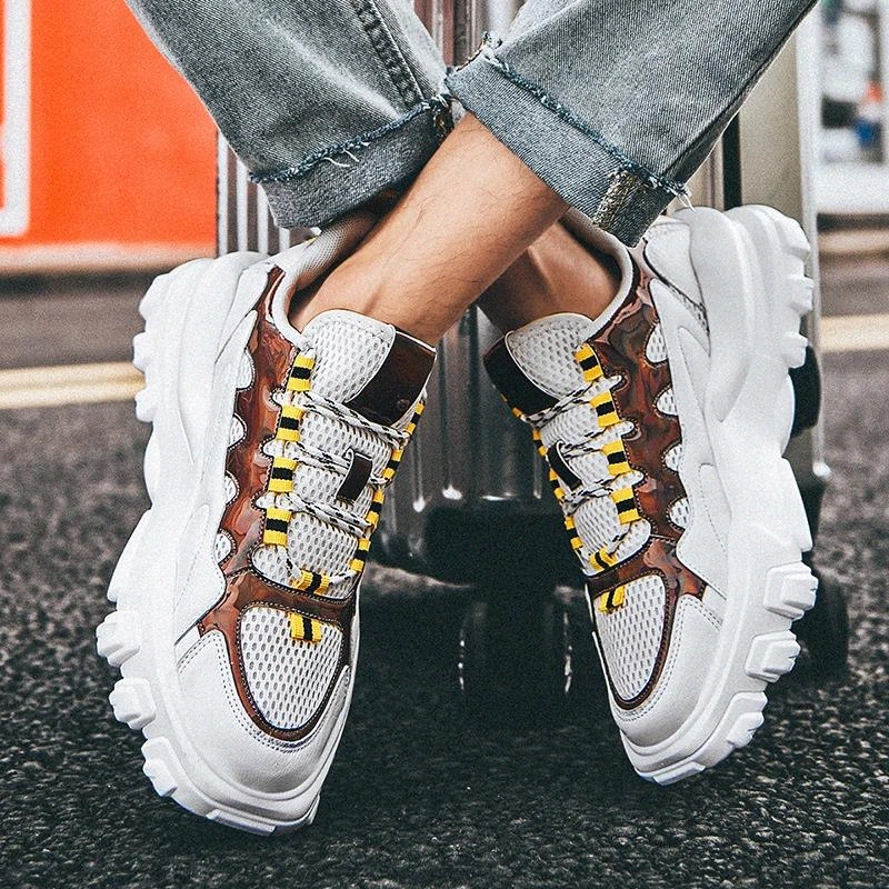 

Ins Chunky Sneakers Men Spring Autumn Thick Bottom Kanye Sports Men Mesh Hip Hop Sneakers Tenis Masculino Adulto Dropshipping #xp2o