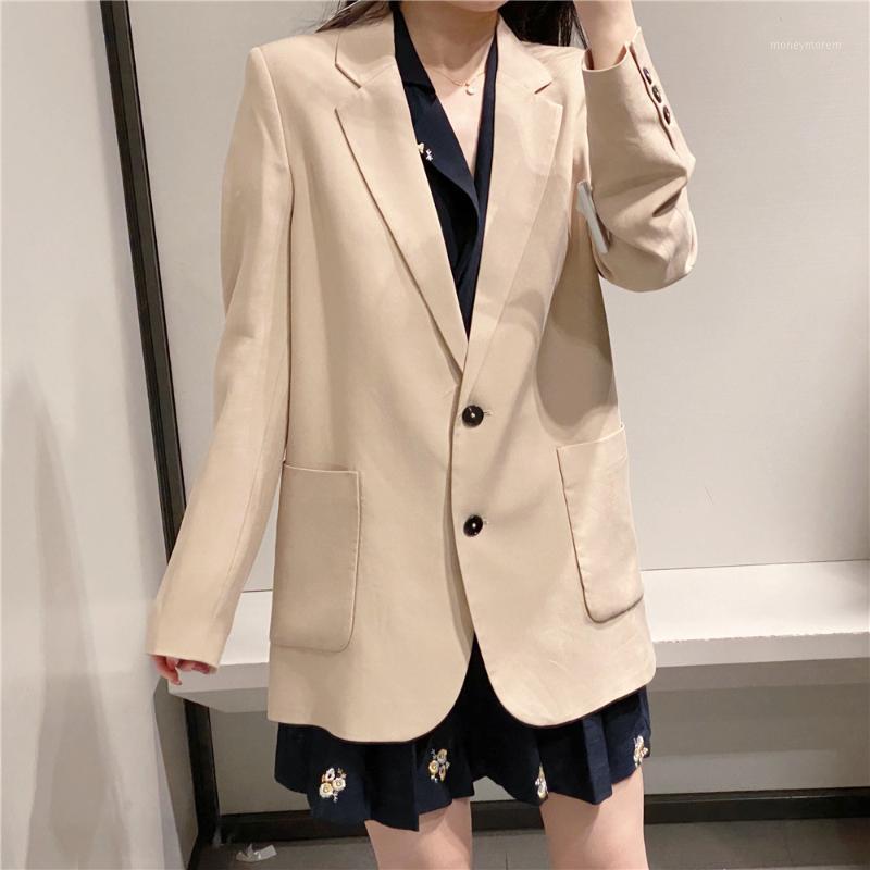 

Fashion Autumn Women Beige Blazers and Jackets Work Office Lady Suit Slim Single-Breasted Business Female Blazer Coat Talever1, 1715r beige
