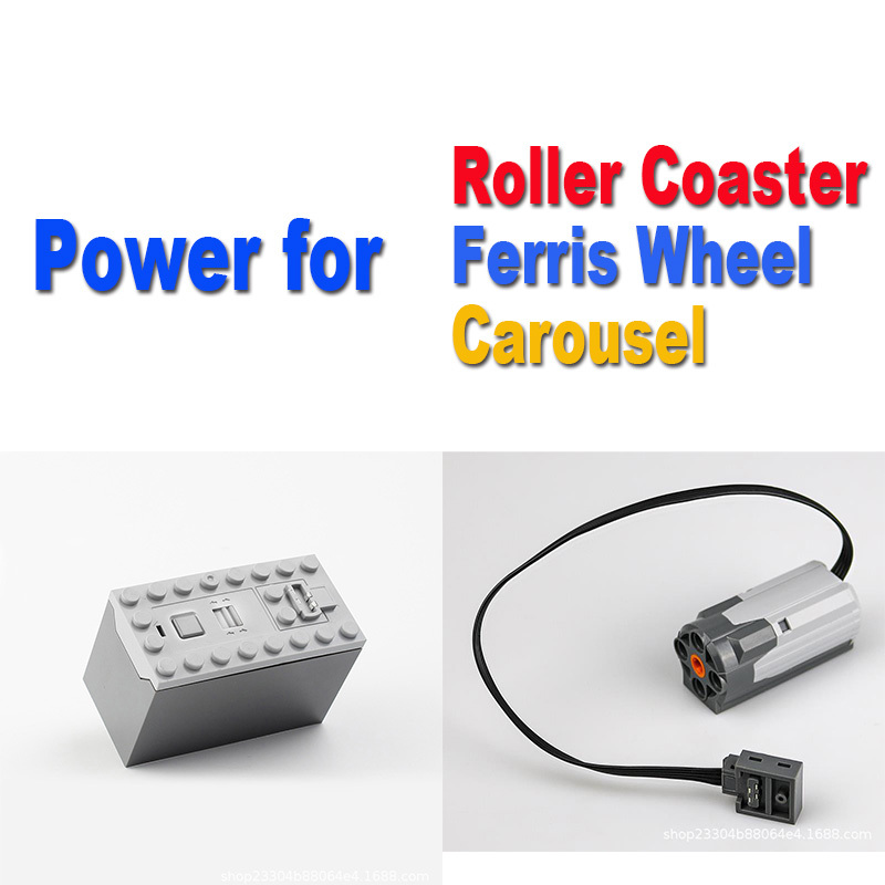 

MOC Motor 88000+8883 Suit for Roller Coaster Ferris Wheel Carousel Fit 10257 10247 10261 Technic Power Functions Blocks C0119