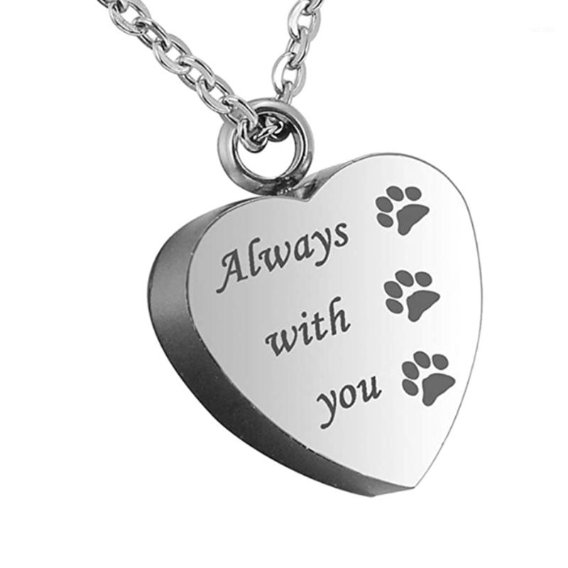 

Stainless Steel Heart Urn Pendant Necklace with Pendant of Dog Pet, Angel Wing & 26 Letters Ash Memorial Jewelry1