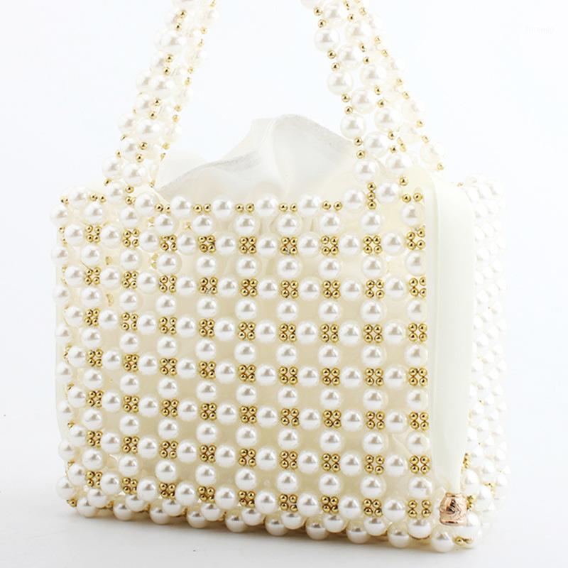 

Evening Clutch Bag Heavy Pearl woven Wedding Bridal Handbag Metal Beaded Pure Handmade Purses Women Trend Bags New1, Black