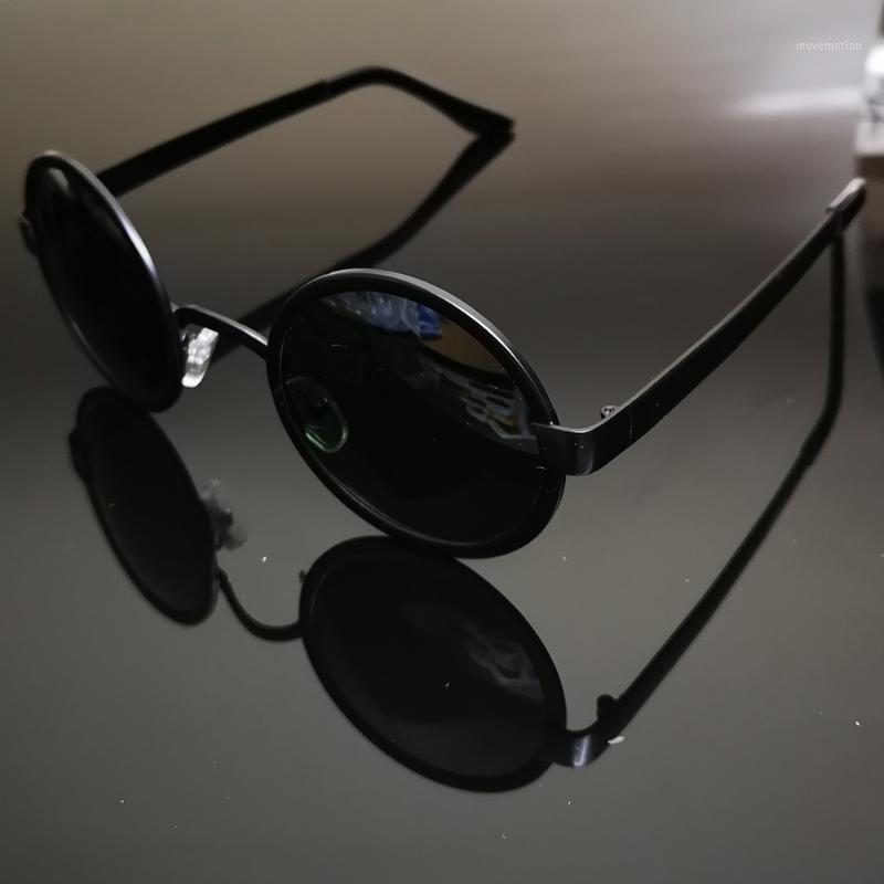 

Retro Round Men Women Black Polarized Sunglasses Polarized Sun Glasses Custom Made Myopia Minus Prescription Lens -1 To -61
