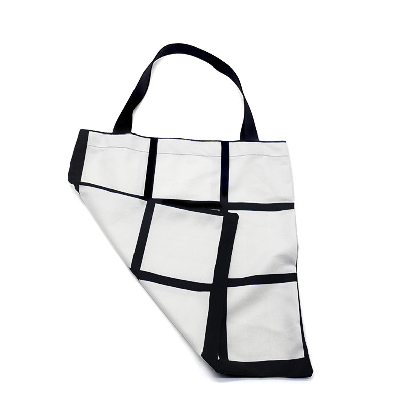 

Sublimation Grid Tote Bag Double Sides Blank White DIY Heat Transfer Sudoku Shopping bag Gridview Large Reusable Storage Handbag F102001, As pictures
