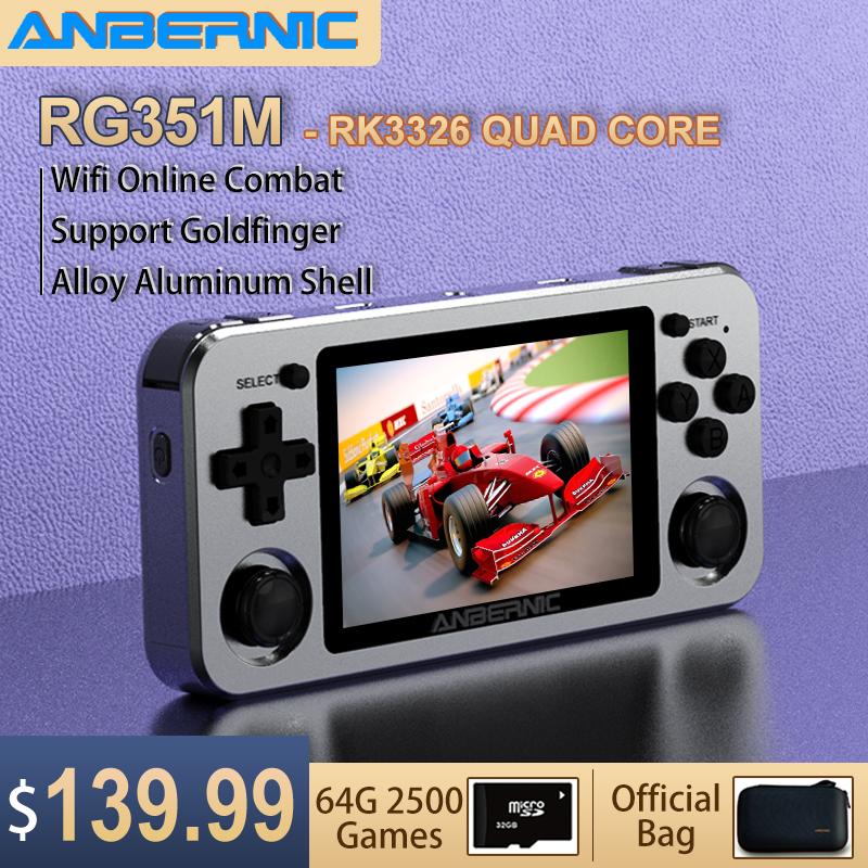 

NEW RG351M ANBERNIC Retro Game Console RK3326 Linux System Metal Shell PS1 Player Portable Pocket RG351M Handheld Game Console