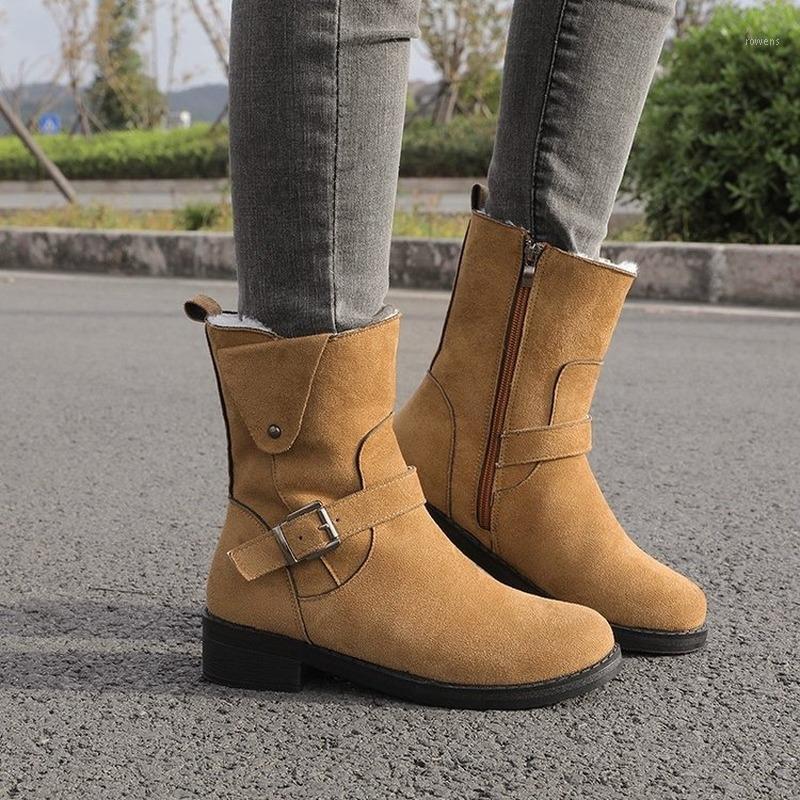 

Winter Round Toe Thick-soled Women's Boots 2020 Fashion Hot Sale New Women's Trend All-match In Tube Snow Boots1