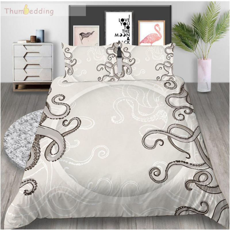 

Thumbedding Animal Bedding Set Floral King Size Duvet Cover Soft Touching Material Double Queen  Bed Set with Pillowcase, White