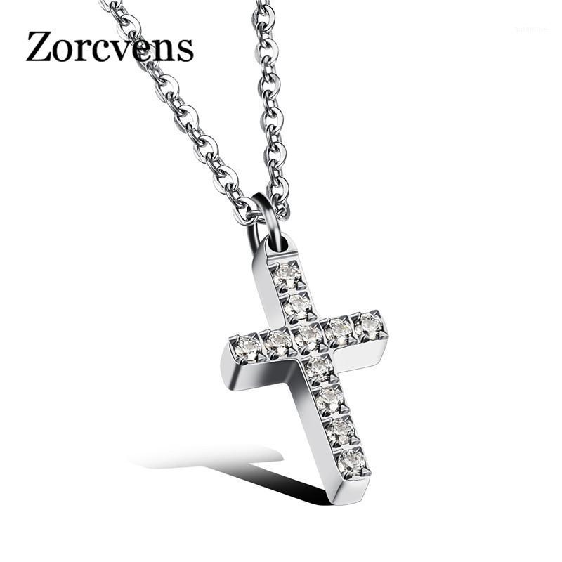 

ZORCVENS Cubic Zirconia Necklaces&Pendants For Men Stainless Steel Gold-Color Male Cross Pendant Necklaces Prayer Jewelry1