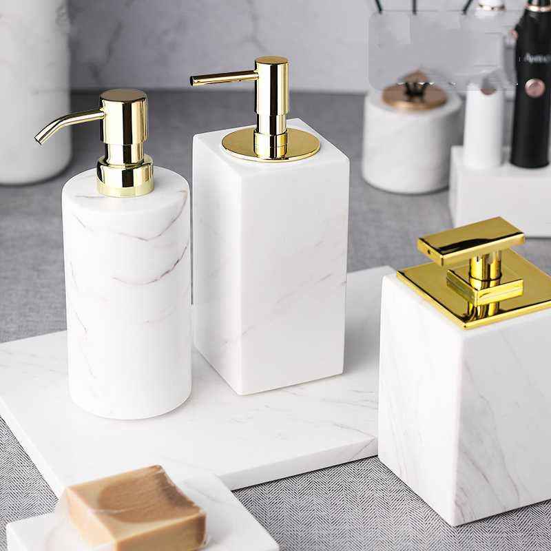 

Marble Bathroom Accessories Set Bathroom Organizer Home Decoration Lotion Bottle Soap Dispenser EmulSion Bottle Latex