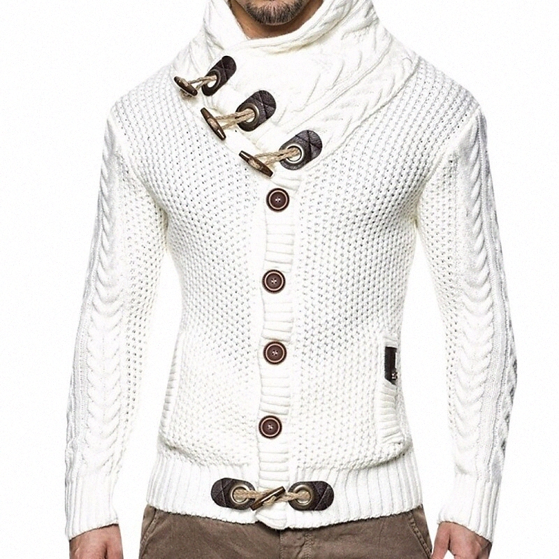 Men's Cardigan Striped Stylish Long Sleeve Sweater Cardigans Stand Collar Winter Blue Gray White k4su#