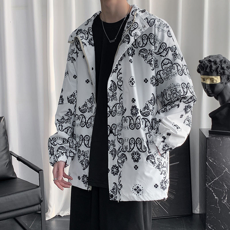 

2021 New Spring with Hoodie Hoodies Net Versatile Celebrity Printed Long-sleeve Tide Loose Big Men's Coat Charters Free YNPA, Black