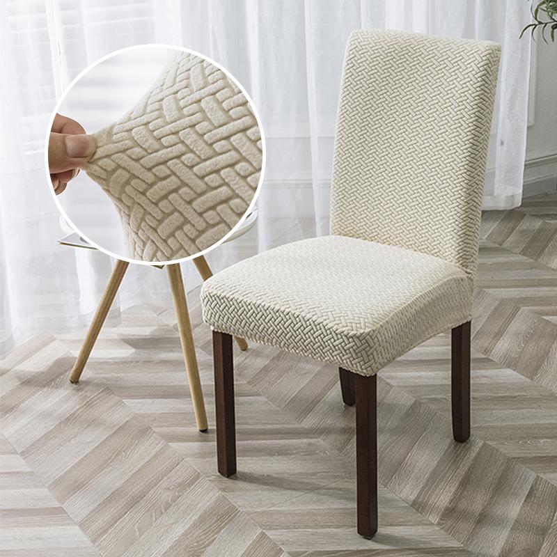 

Jacquard Dining Chair Cover Spandex Elastic Stretch Chair Slipcover for Kitchen Dining Room Hotel Wedding