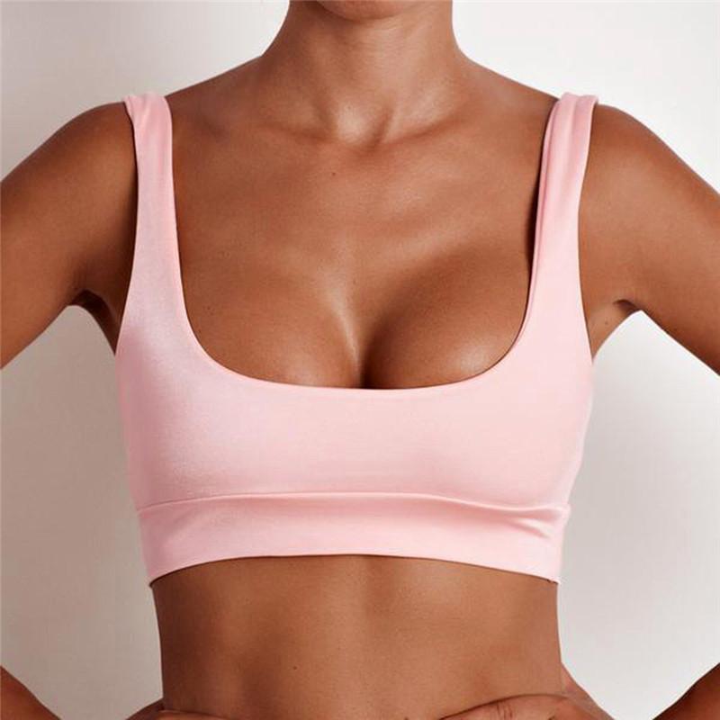 

2020 Sexy Women Solid Strappy Tanks Vest Crop Top Summer Sleeveless Slash Neck Tanks Beach Women Sports Tank Tops, White