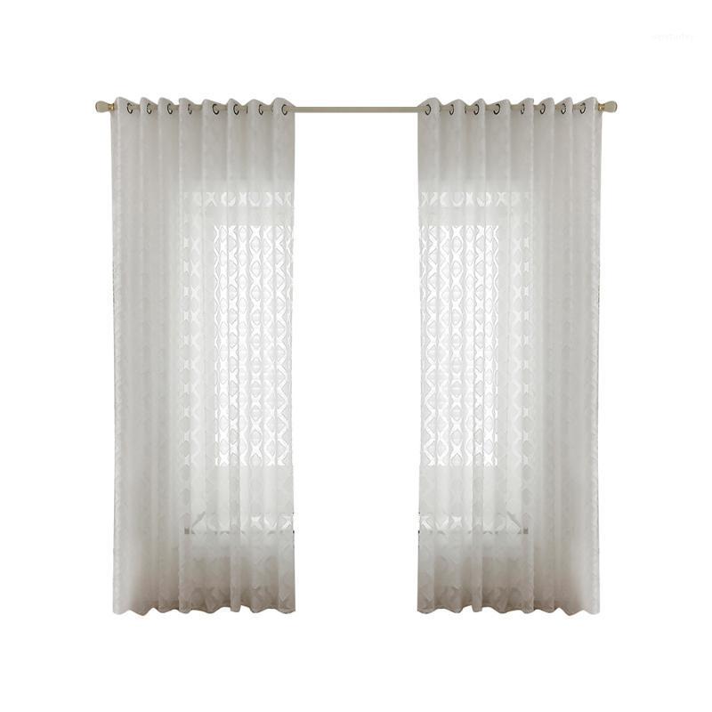 

White Sheer Voile Window Curtain with Ring Top home decoration modern curtain for Kitchen Bedroom and Living Room1, Size 3