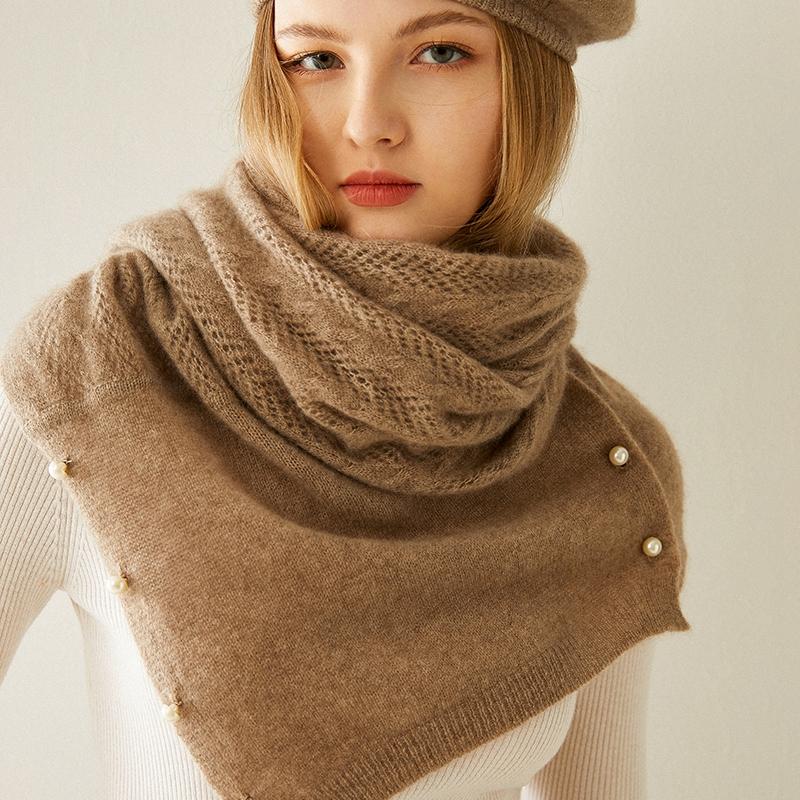 

Fall/Winter 2020 Cashmere Scarf 100% Cashmere Knitted Shawl Dual-Purpose Cape Cardigan Women Can Wear Hollow Fashion Scarf New