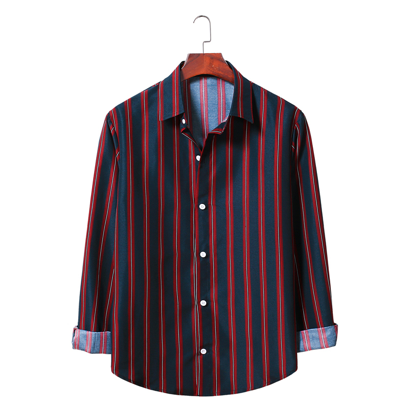 

2021 Brand New Men Male Shirts Striped Men's Casual Long Sleeve Business Formal Plaid Shirt Social 2xl Mzm1, 1mw-al014-heihong