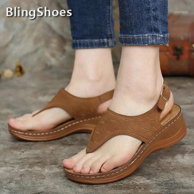 

2021 new women summer sandals wedges fashion flip flops open toe sexy solid sandals buckle beach shoes ladies plus size1, Pink