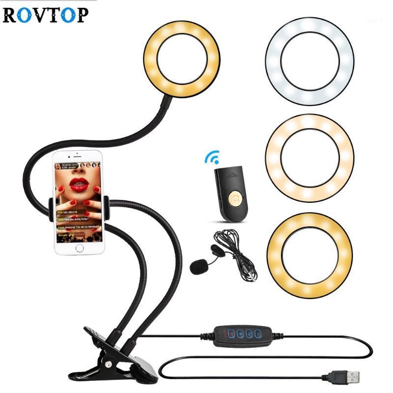 

Dimmable LED Selfie Ring Light With Cell Phone Mobile Holder Ring lamp Photography Fill Light With Stand for Cell Phone Studio1
