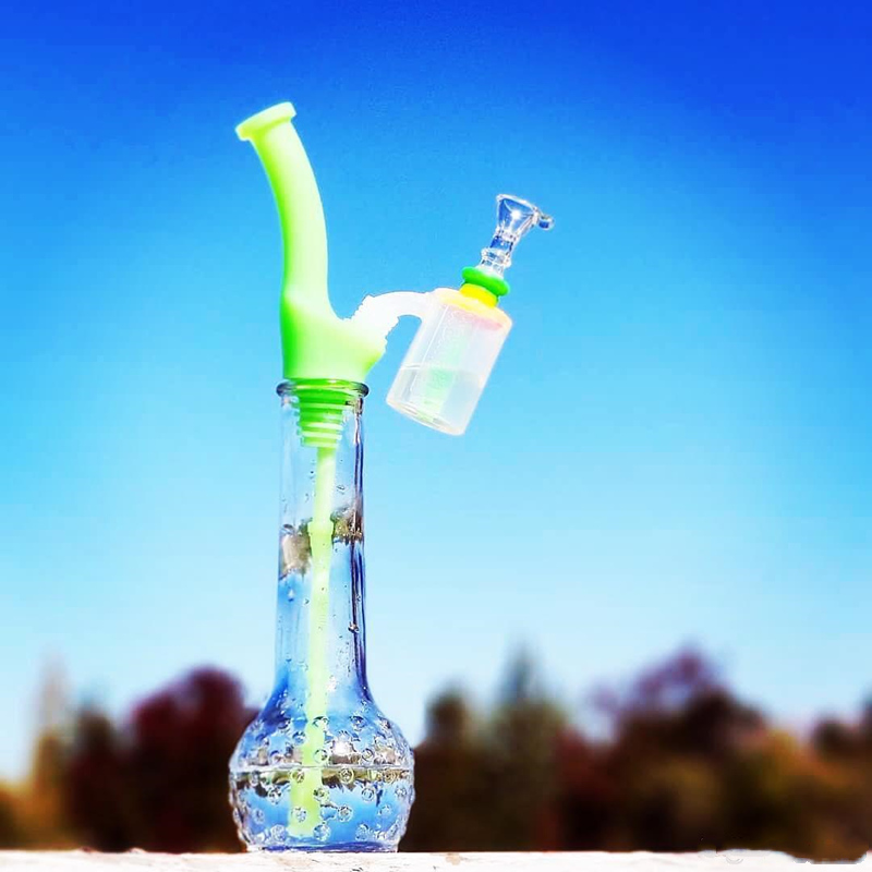 

Waxmaid Water Pipes Portable Silicone Bong Traveler With Bowl for Dry Herb Factory Direct Price Free Shipping