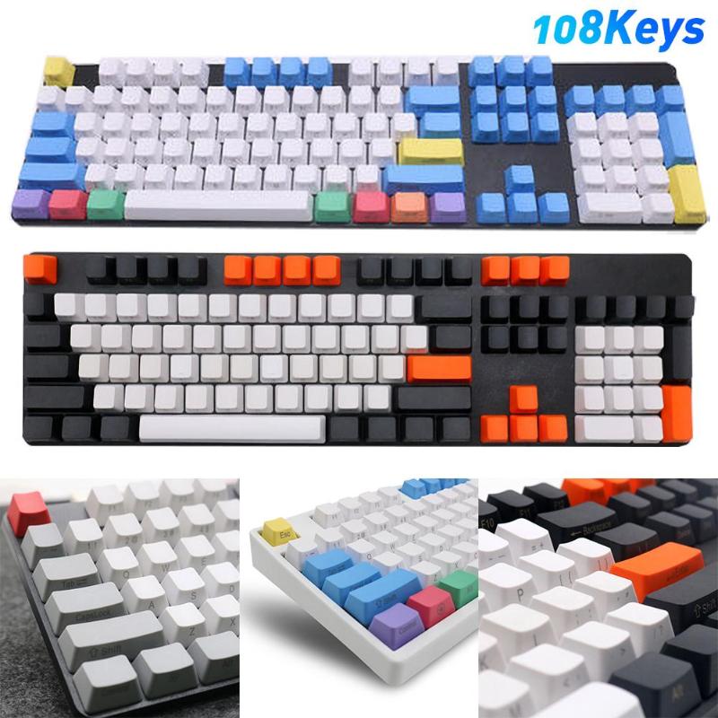 

108Pcs/Set PBT Color Matching Light-proof Mechanical Keyboard Keycap Replacement Mice & Keyboards Accessories Keyboards Keycap