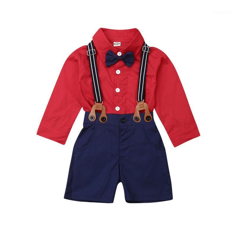 

1-6Y Toddler Baby Boys Clothes Sets Gentleman Bowknot Shirt Tops Overalls Bib Shorts Outfits Set 2Pcs Party Formal Clothing1, As pic