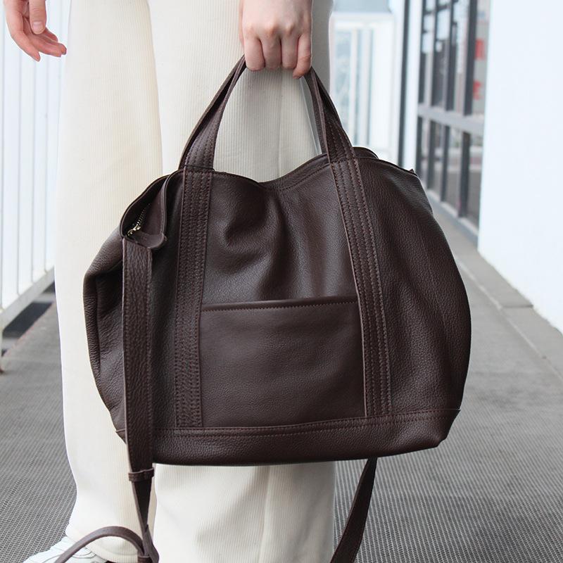 

Woman Handbag Female Big Tote Genuine Leather Messenger Bags High Quality Shoulder Crossbody Bag Elegant Large Capacity Handbags, Black