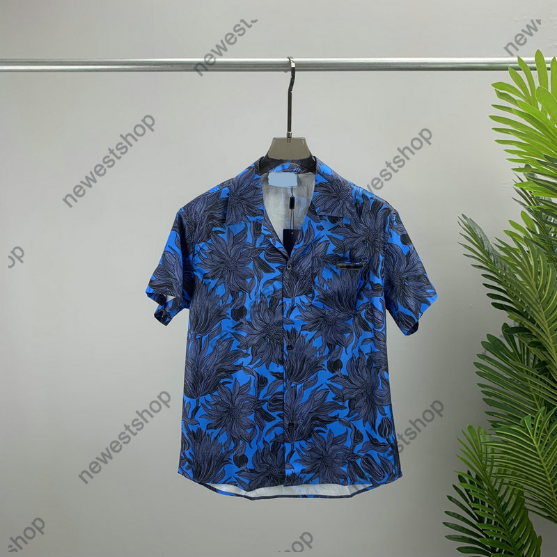 

2022 Europe Italy mens t shirts Spring Summer Men Hawaii Beach Casual Shirt Cool Hip hop Short Sleeve silica gel Print Designer t shirt Tee, Blue