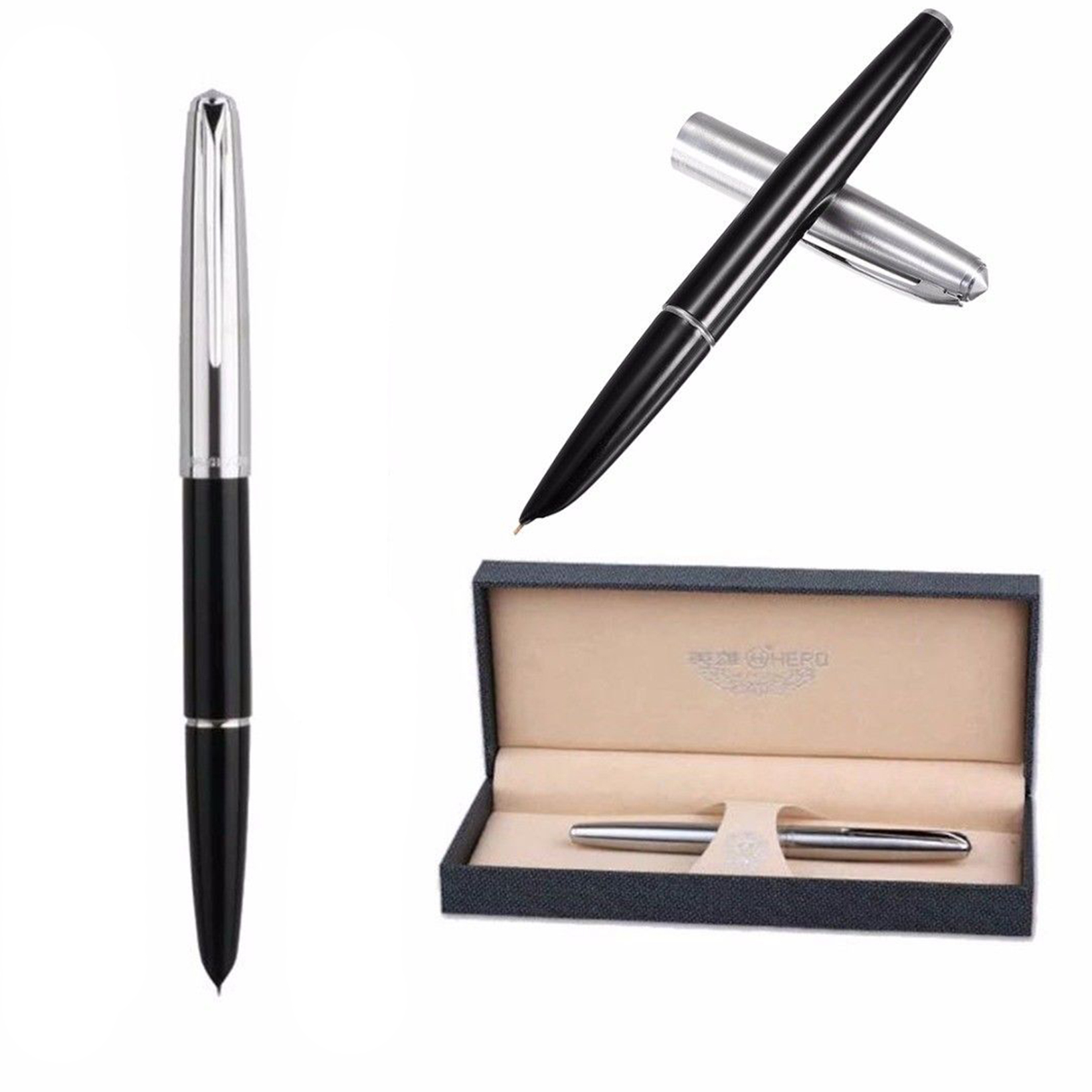 

Hero 100 14K Gold Fine Nib Steel Fountain Pen Smooth Ink Writing Tool Gift Y200709, Red