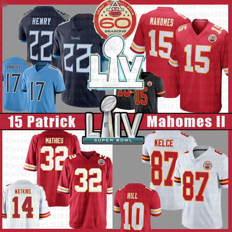 

15 Patrick Mahomes 2021 football Jersey Derrick Henry 32 22 Ryan 87 Tannehill Travis Kelce Tyrann Mathieu Tyreek Hill, Jersey (qiuzhang