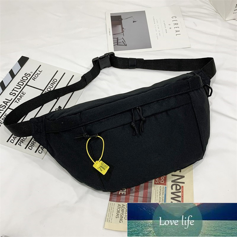 

Waist Bags male INS hip hop single shoulder charter can cross body bag sports casual solid color chest bag Factory price expert design Quality Latest Style Original, Black