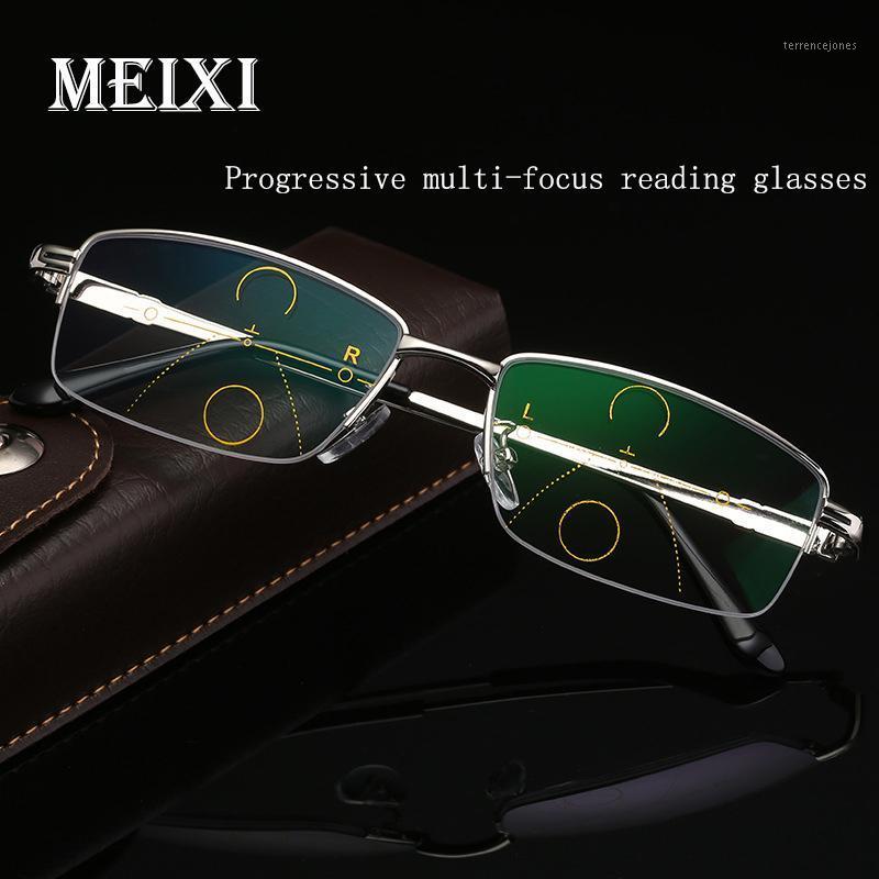 

Sunglasses MEIXI Half Frame Multi Focus Glasses Progressive Resin Lens Distance Dual Bifocal Women Men Reading Glasses1