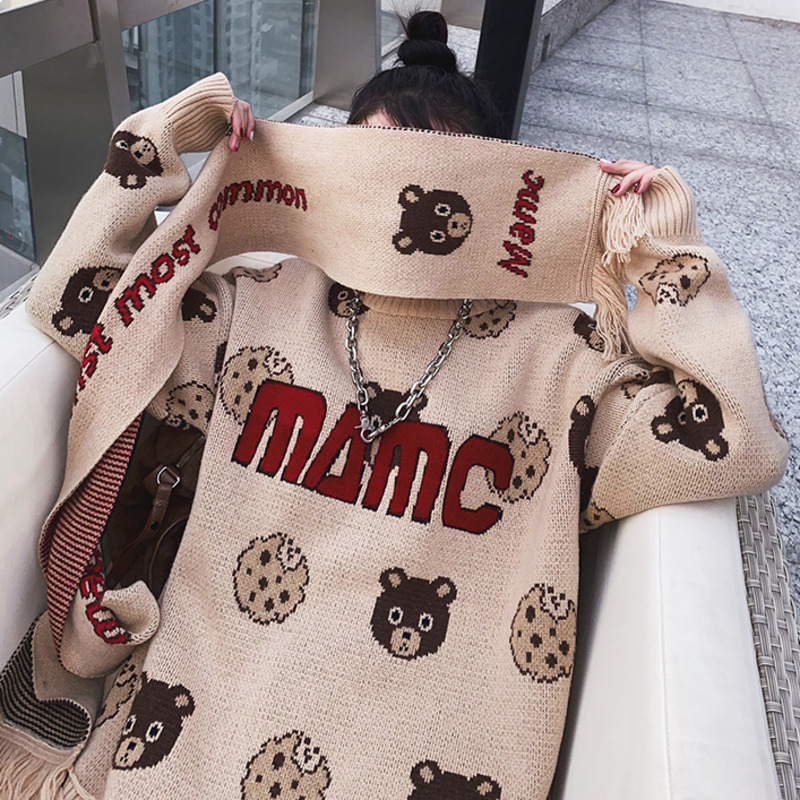 

2021 New Long-sleeve Size Big Hot Cashmere Thick Around the Neck Ladies Sweater Fall and Oversized Winter 82go, A27black