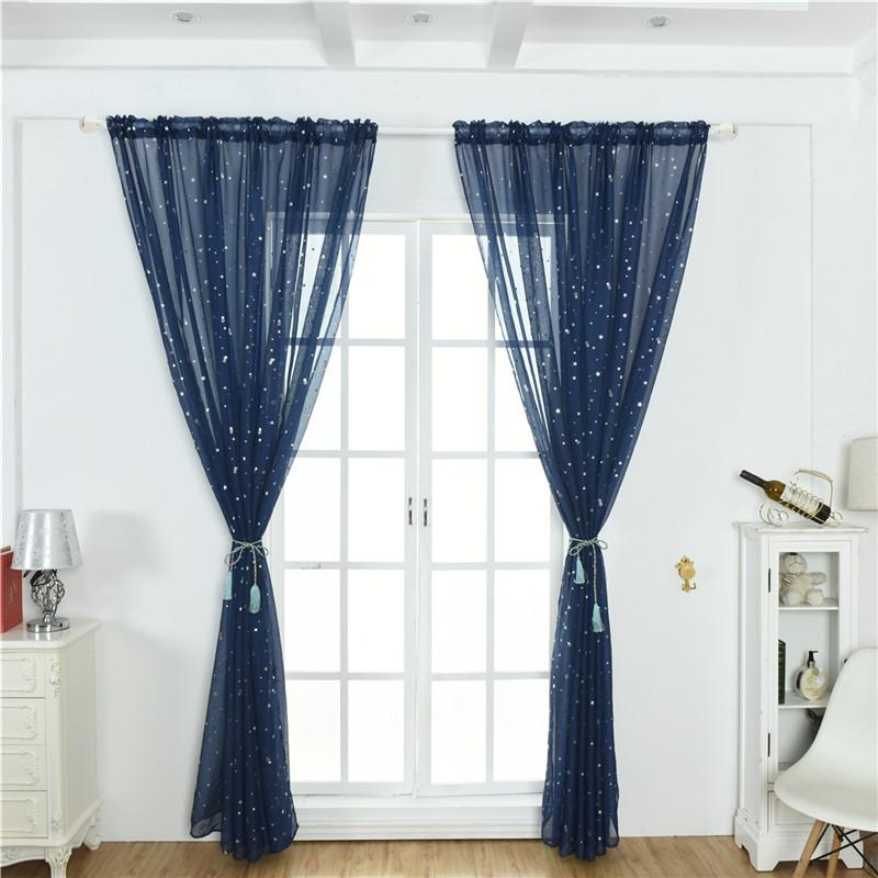 

Star Tulle Curtains Modern Curtains For Living Room Transparent Tulle Window Drapes Sheer For The Bedroom, White
