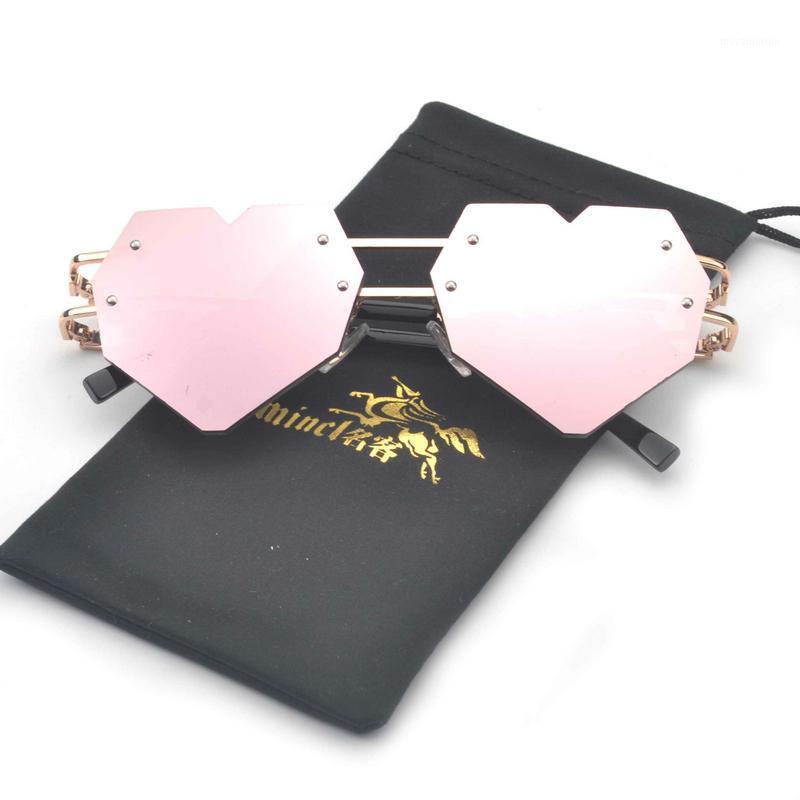 

MINCL/Vintage Love Heart Sunglasses for Women Brand Clear Mirror Sun Glasses Shades Ladies Cute Heart Shaped Sunglass Eyewear NX1