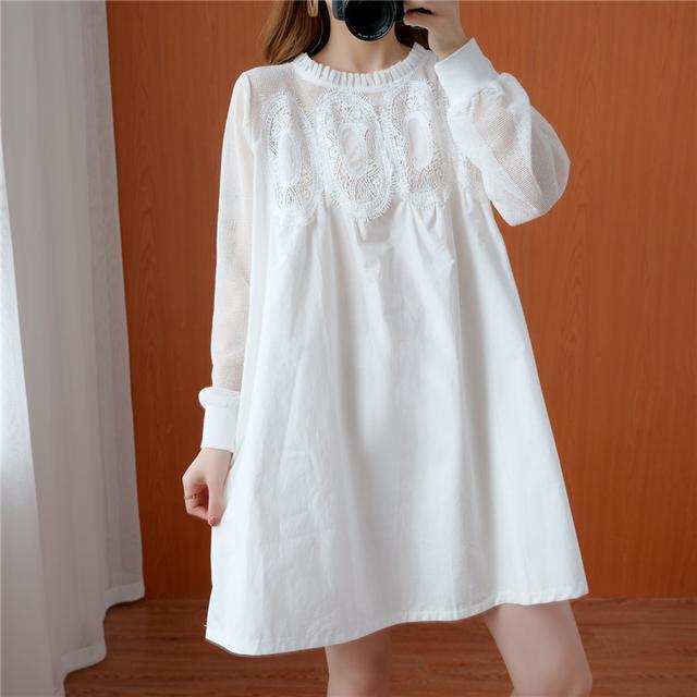 

Larger Size S-4XL Spring Summer Women's Streetwear Casual Dress High Quality Round Neck Fashion Close Fitting And Comfortable Lady's Clothes