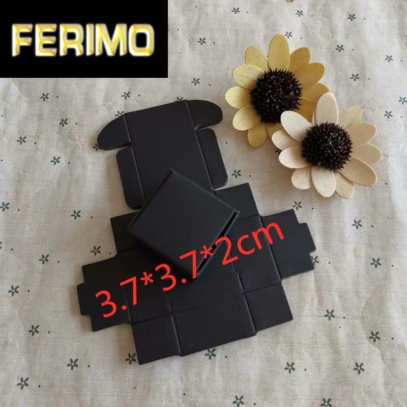 

3.7*3.7*2cm Recycled cardboard gift boxes/Black gift wrapping paper packaging boxes/Mini size black kraft box 10PCS1
