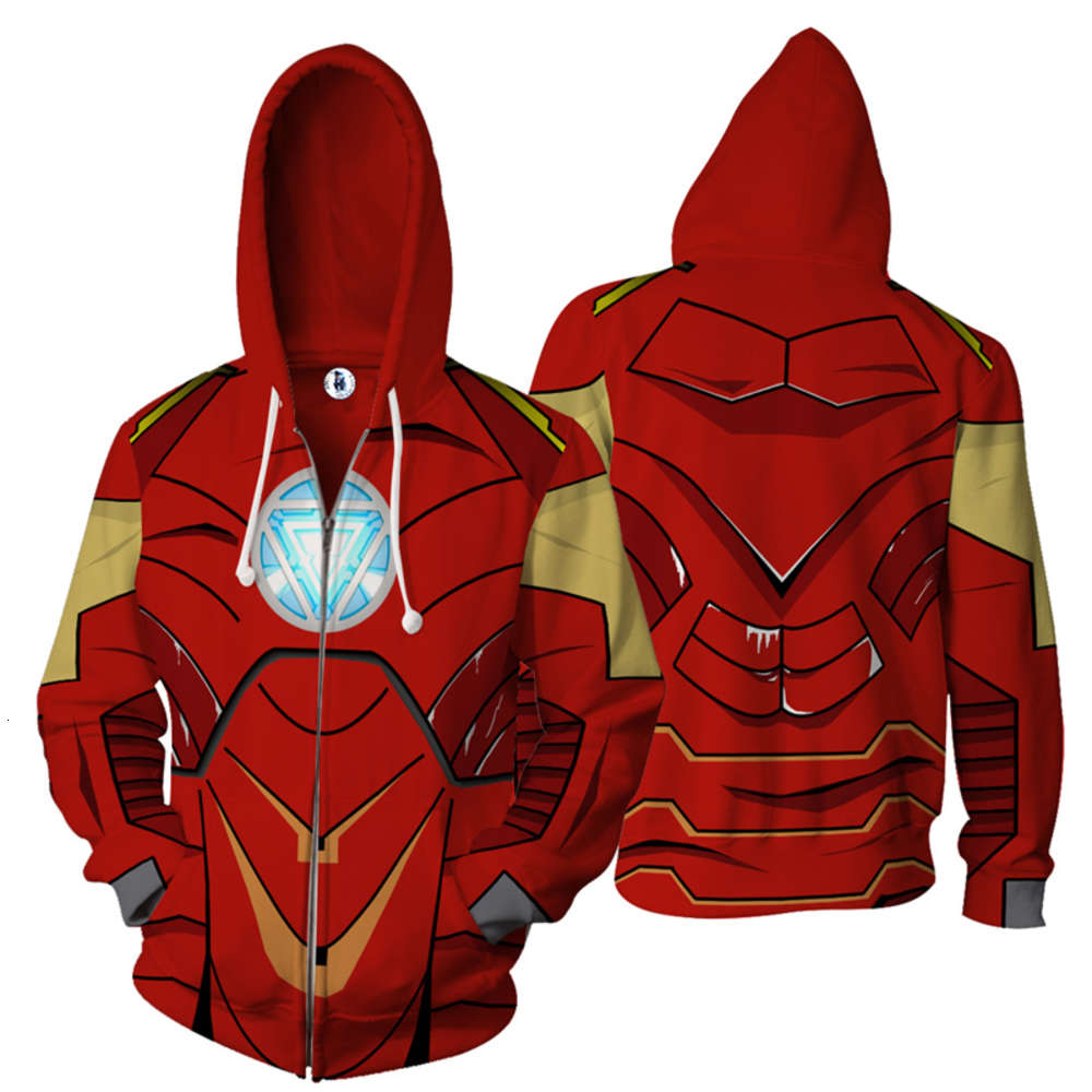 

Cloudstyle 2020 Fashion Film Hoodies Men Zipper Ironman Cosplay 3D Print Sweatshirts Outwear Hoody Streetwear Jacket 5XL, Black
