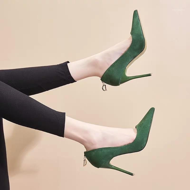 

Shoes Women's high heels 2019 office ladies shoe fashion shallow pointed pumps Summer shoe concise sapato feminino Green sexy1, Black