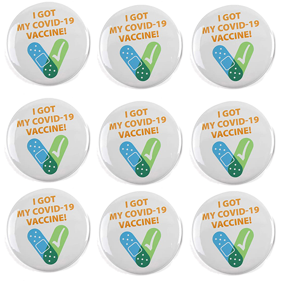 

I Got My Recipient Notification CDC Encouraged Public Health Pinback Button Badges Round Brooch