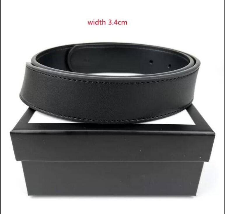 

2022 Fashion gold buckle leather 3.8cm 3.4cm 2.8cm 2.0cmbelt designer men and women high quality men's 'Vbelt + gift box, Black;brown