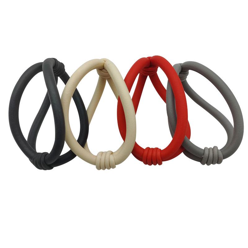 

Handcrafted Four Color Leather Rubber Cross Bracelet For Women Individuality Simple Bangles Accessory Party Energy jewelery Gift