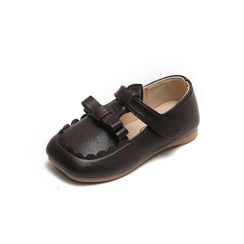 

COZULMA Baby Children T-Strap Breathable Flats Kids Butterfly-Knot Casual Shoes Girls Fashion Sneakers Size 21-30, Black