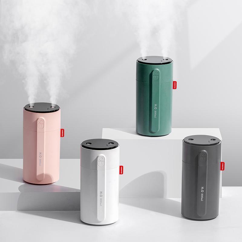 

800ml Humidifier Wireless Rechargeable Intelligent Induction AirHumidifier Aroma Essential Oil Diffuser with 2 Mist Outlet Light1
